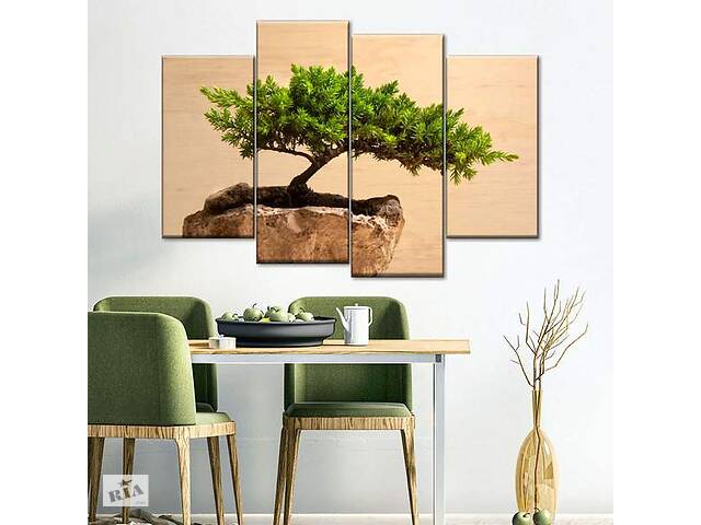 Модульна картина із чотирьох частин Art Studio Shop Дерево на камені 89x56 см (M4_M_105)