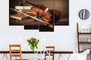 Модульна картина із чотирьох частин Art Studio Shop Елегантна гітараї 89x56 см (M4_M_222)