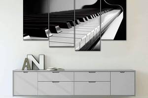 Модульна картина з чотирьох частин Art Studio Shop Макрос'ємка піаніно 89x56 см (M4_M_82)