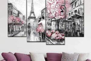 Модульная картина из четырех частей Art Studio Shop Парижское цветение 89x56 см (M4_M_9)