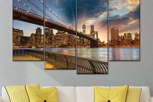 Модульна картина із чотирьох частин Art Studio Shop Панорамний міст 89x56 см (M4_M_234)