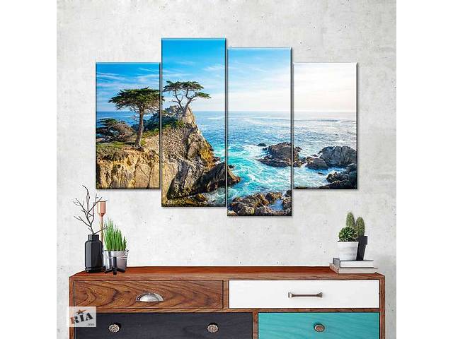 Модульна картина із чотирьох частин Art Studio Shop Скелі біля моря 89x56 см (M4_M_79)