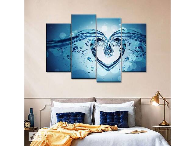 Модульная картина из четырех частей Art Studio Shop Сердце из воды 89x56 см (M4_M_226)