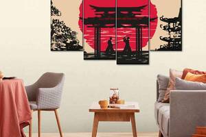 Модульная картина из четырех частей Art Studio Shop Традиционная Япония 129x90 см (M4_L_136)