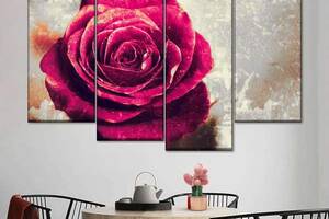 Модульная картина из четырех частей Art Studio Shop Теплая и восхитительная роза 129x90 см (M4_L_238)
