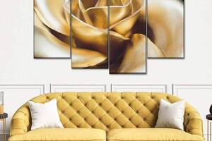 Модульная картина из четырех частей Art Studio Shop Золотая роза крупным планом 89x56 см (M4_M_175)