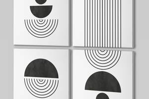 Модульная картина из четырех частей Black and White Malevich Store 153x153 см (MK423202)