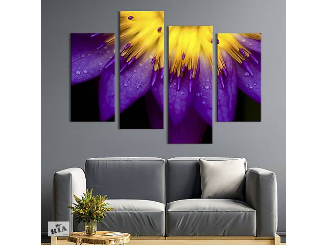 Модульная картина из четырех частей KIL Art Ароматный цветок 129x90 см (218-42)