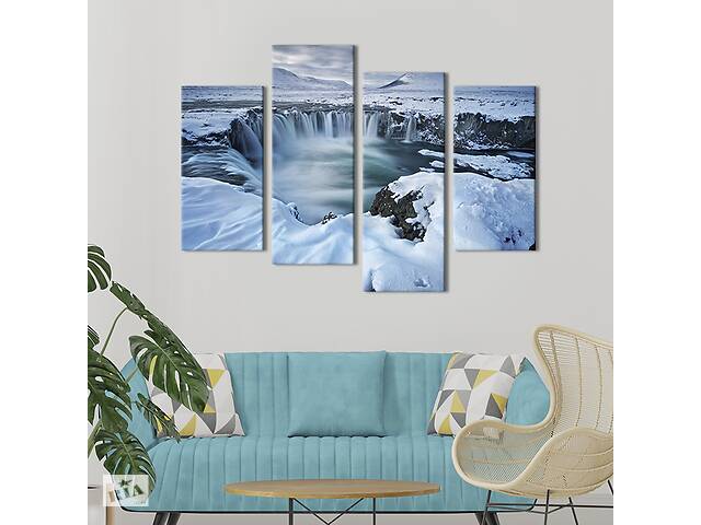 Модульная картина из четырех частей KIL Art Большой ледник Исландии 129x90 см (636-42)