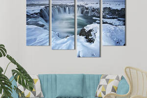 Модульная картина из четырех частей KIL Art Большой ледник Исландии 89x56 см (636-42)