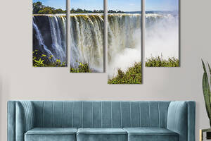 Модульная картина из четырех частей KIL Art Чудесный водопад Виктория 149x106 см (601-42)