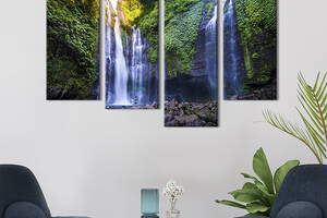 Модульная картина из четырех частей KIL Art Девушка у подножья водопада Секумпул 89x56 см (611-42)