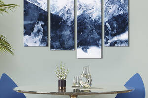 Модульная картина из четырех частей KIL Art Холодные ледяные горы 89x56 см (605-42)