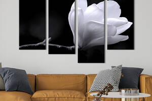 Модульная картина из четырех частей KIL Art Нежный цветок магнолии 89x56 см (227-42)