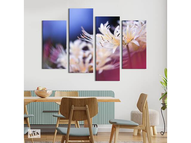 Модульная картина из четырех частей KIL Art Роскошные лиловые тюльпаны 129x90 см (224-42)