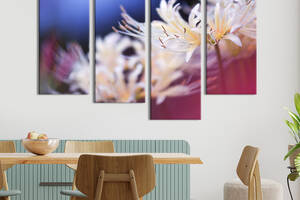 Модульная картина из четырех частей KIL Art Роскошные лиловые тюльпаны 89x56 см (224-42)
