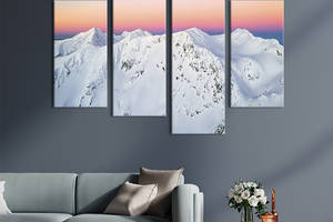 Модульная картина из четырех частей KIL Art Снежные Карпаты 149x106 см (635-42)