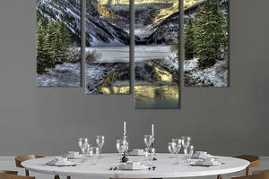 Модульная картина из четырех частей KIL Art Зимние горы 129x90 см (549-42)