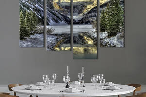 Модульная картина из четырех частей KIL Art Зимние горы 149x106 см (549-42)
