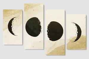 Модульная картина из четырех частей Malevich Store Фазы луны 129x90 см (MK412828)