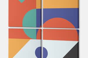 Модульна картина із чотирьох частин Веселка Malevich Store 73x73 см (MK423207)