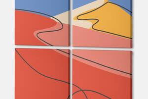 Модульна картина із чотирьох частин Rainbow Mountains Malevich Store 103x103 см (MK423208)