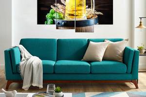 Модульна картина із чотирьох частин у вітальню спальню для інтер'єру Хмільне світле пиво KIL Art 89x56 см (M4_M_626)