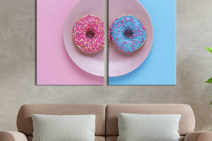 Модульная картина из двух частей KIL Art Два пончика разноцветной присыпкой 165x122 см (1623-2)