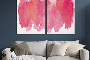 Модульная картина из двух частей KIL Art Диптих Элегантные пятна розового цвета 71x51 см (1067-2)