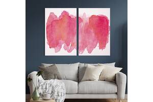 Модульная картина из двух частей KIL Art Диптих Элегантные пятна розового цвета 165x122 см (1067-2)