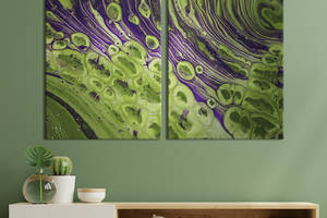 Модульная картина из двух частей KIL Art Диптих Фиолетово-зеленый узор 71x51 см (1024-2)