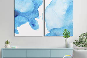 Модульная картина из двух частей KIL Art Диптих Контраст голубого и белого 165x122 см (1038-2)