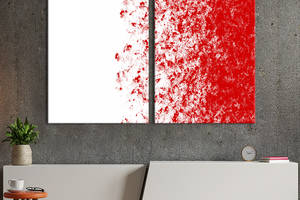 Модульная картина из двух частей KIL Art Диптих Контраст белого и красного 111x81 см (1212-2)