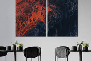 Модульная картина из двух частей KIL Art Диптих Красно черный градиент 71x51 см (1110-2)