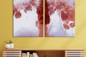 Модульная картина из двух частей KIL Art Диптих Красный градиент на белом фоне 165x122 см (1145-2)