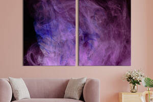 Модульная картина из двух частей KIL Art Диптих Облако фиолетово-синего дыма 71x51 см (1148-2)