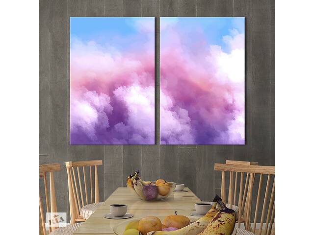Модульная картина из двух частей KIL Art Диптих Розовое небо 111x81 см (1019-2)