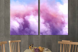 Модульная картина из двух частей KIL Art Диптих Розовое небо 71x51 см (1019-2)