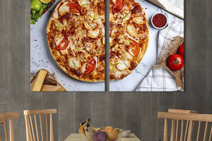 Модульная картина из двух частей KIL Art Пицца с помидорами и курицей 71x51 см (1637-2)