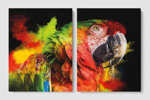 Модульная картина из двух частей Попугай Ара Malevich Store 93x60 см (MK21224)