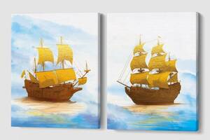 Модульная картина из двух частей Золотой Флот Malevich Store 153x100 см (MK21229)