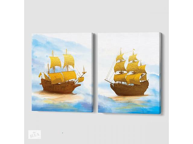 Модульная картина из двух частей Золотой Флот Malevich Store 93x60 см (MK21229)