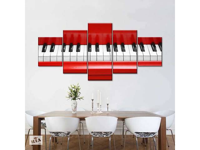 Модульная картина из пяти частей Art Studio Shop Багряный рояль 112x48 см (M5_M_112)