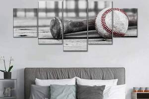 Модульна картина із п'яти частин Art Studio Shop Бейсбольний м'яч 112x48 см (M5_M_3)