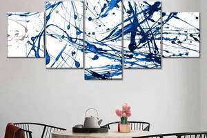 Модульная картина из пяти частей Art Studio Shop Хаотичная синева 162x72 см (M5_L_22)