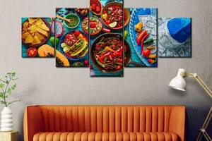 Модульная картина из пяти частей Art Studio Shop Мексиканская кухня 162x72 см (M5_L_69)