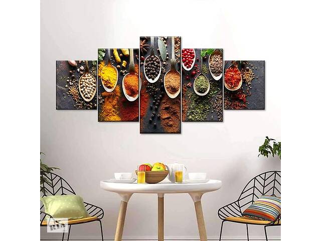 Модульная картина из пяти частей Art Studio Shop Пряный вкус Индии 162x72 см (M5_L_9)