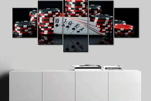 Модульна картина з п'яти частин Art Studio Shop Роял-флеш 162x72 см (M5_L_31)