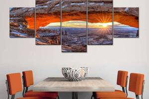 Модульна картина із п'яти частин Art Studio Shop Сонце в каньйоні 112x48 см (M5_M_77)