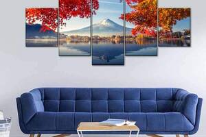 Модульна картина із п'яти частин Art Studio Shop Сплячий вулкан 162x72 см (M5_L_33)
